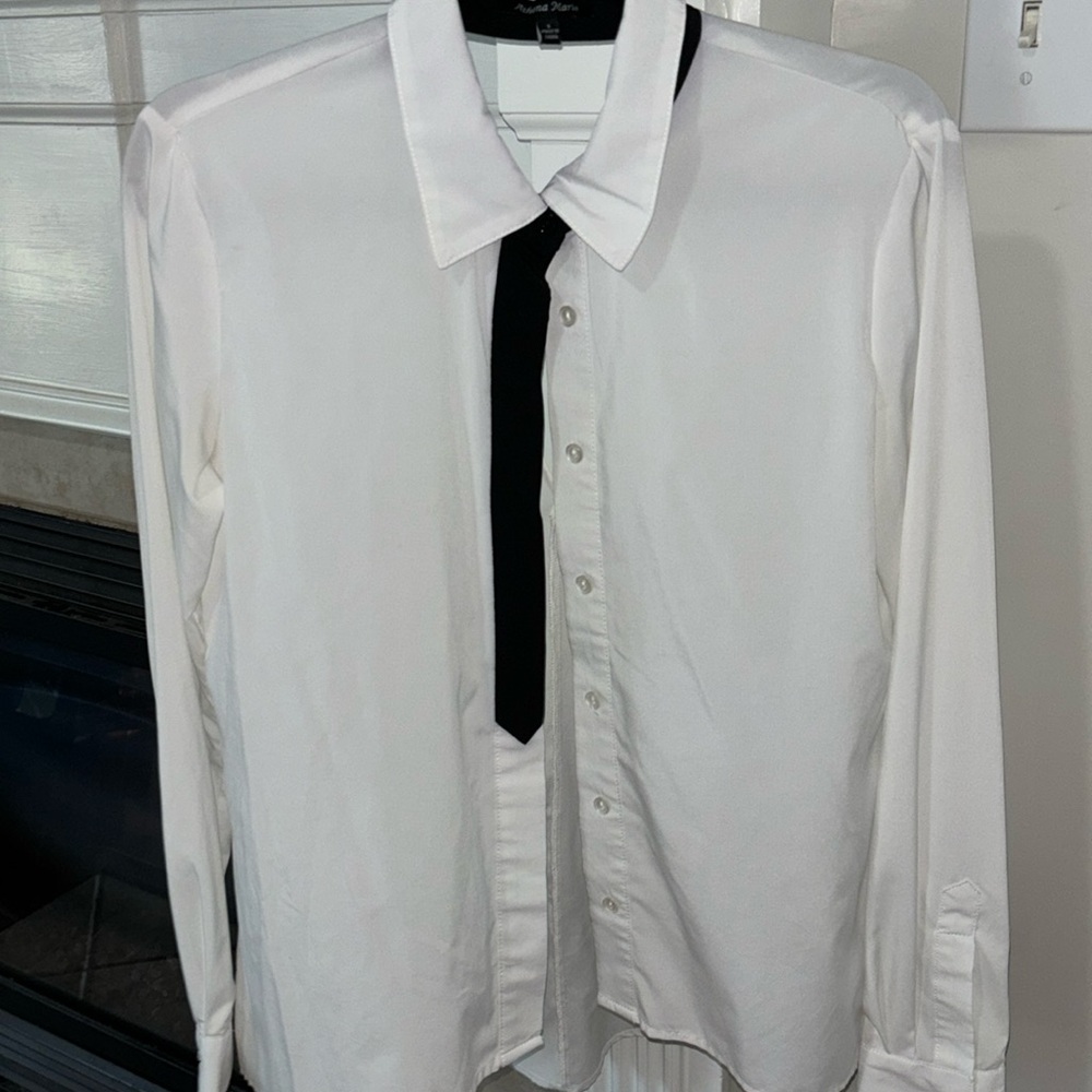 Athena Marie small white button down blouse new without tag